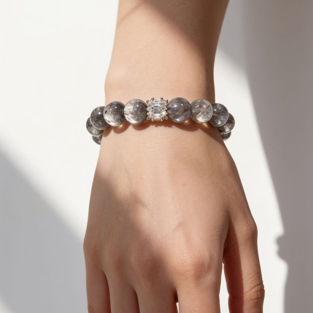 Ethereal Harmony Silver Quartz Bracelet by JWPatronus – natural crystal bracelet for women