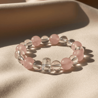 Gentle Light Rose Quartz Bracelet by JWPatronus – natural crystal bracelet for women