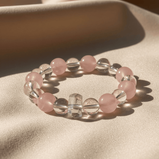 Gentle Light Rose Quartz Bracelet by JWPatronus – natural crystal bracelet for women