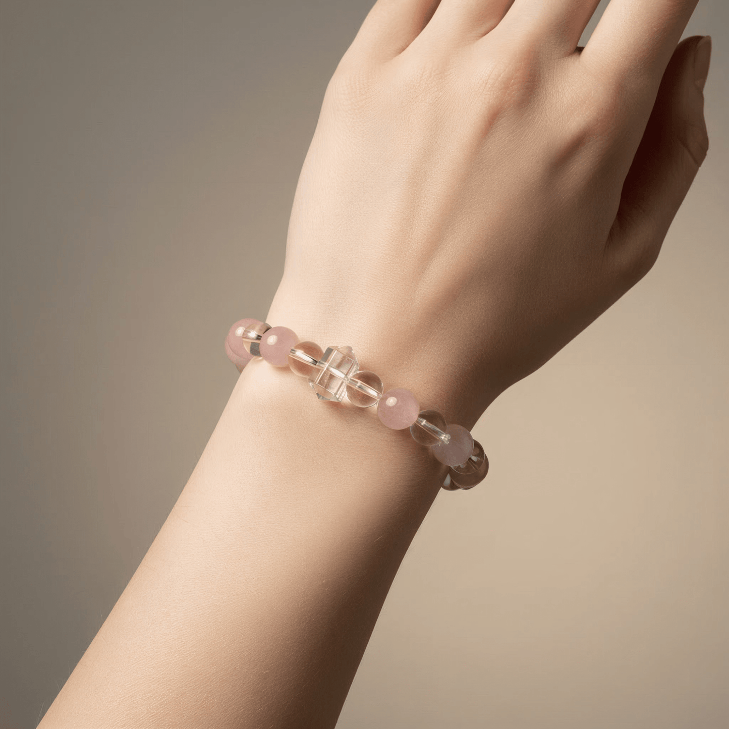 Gentle Light Rose Quartz Bracelet by JWPatronus – natural crystal bracelet for women
