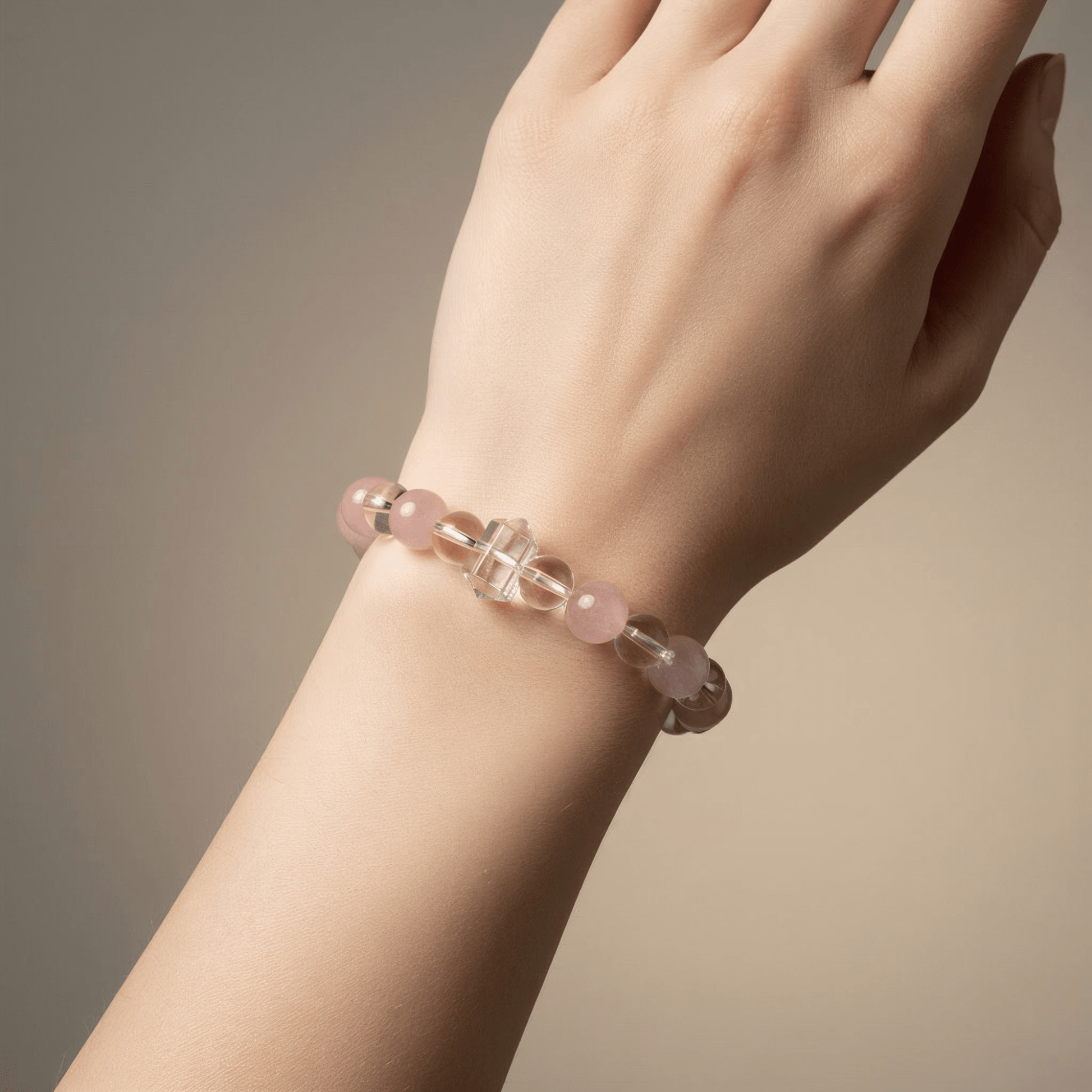 Gentle Light Rose Quartz Bracelet by JWPatronus – natural crystal bracelet for women