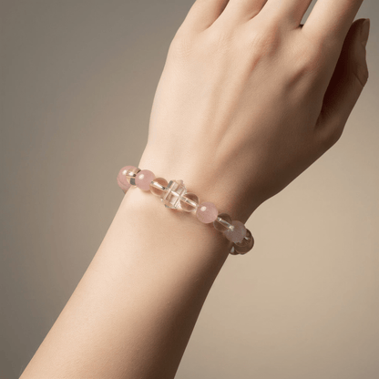 Gentle Light Rose Quartz Bracelet by JWPatronus – natural crystal bracelet for women