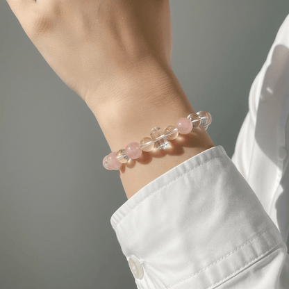 Gentle Light Rose Quartz Bracelet by JWPatronus – natural crystal bracelet for women