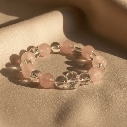 Gentle Light Rose Quartz Bracelet by JWPatronus – natural crystal bracelet for women