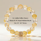 Golden Blossom Yellow Quartz Beaded Bracelet by JWPatronus – natural crystal bracelet for women