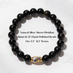 Golden Enameled Obsidian Bracelet by JWPatronus – natural crystal bracelet for women