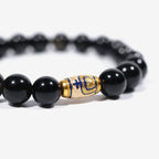 Golden Enameled Obsidian Bracelet by JWPatronus – natural crystal bracelet for women