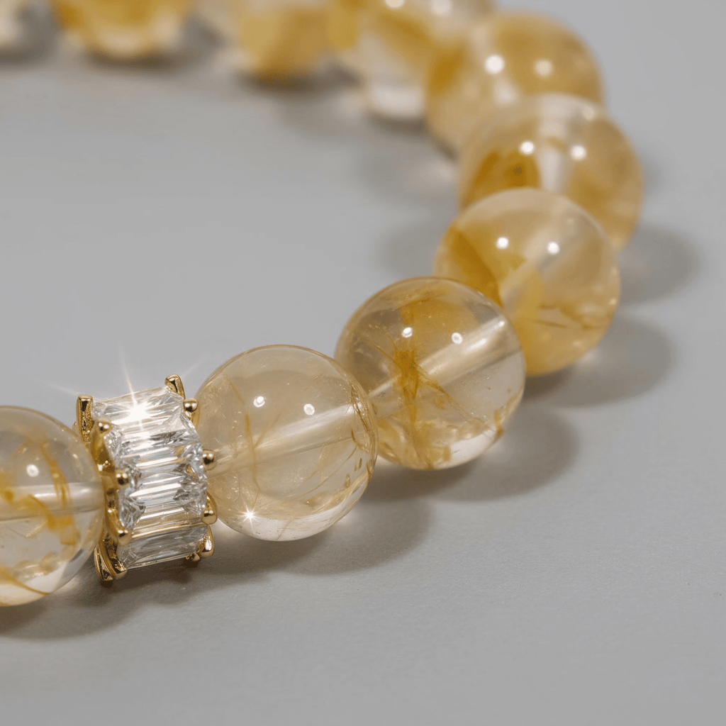 Golden Healer Ice Yellow Quartz Bracelet by JWPatronus – natural crystal bracelet for women