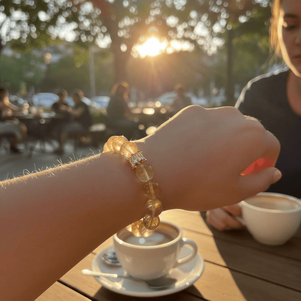 Golden Healer Ice Yellow Quartz Bracelet by JWPatronus – natural crystal bracelet for women