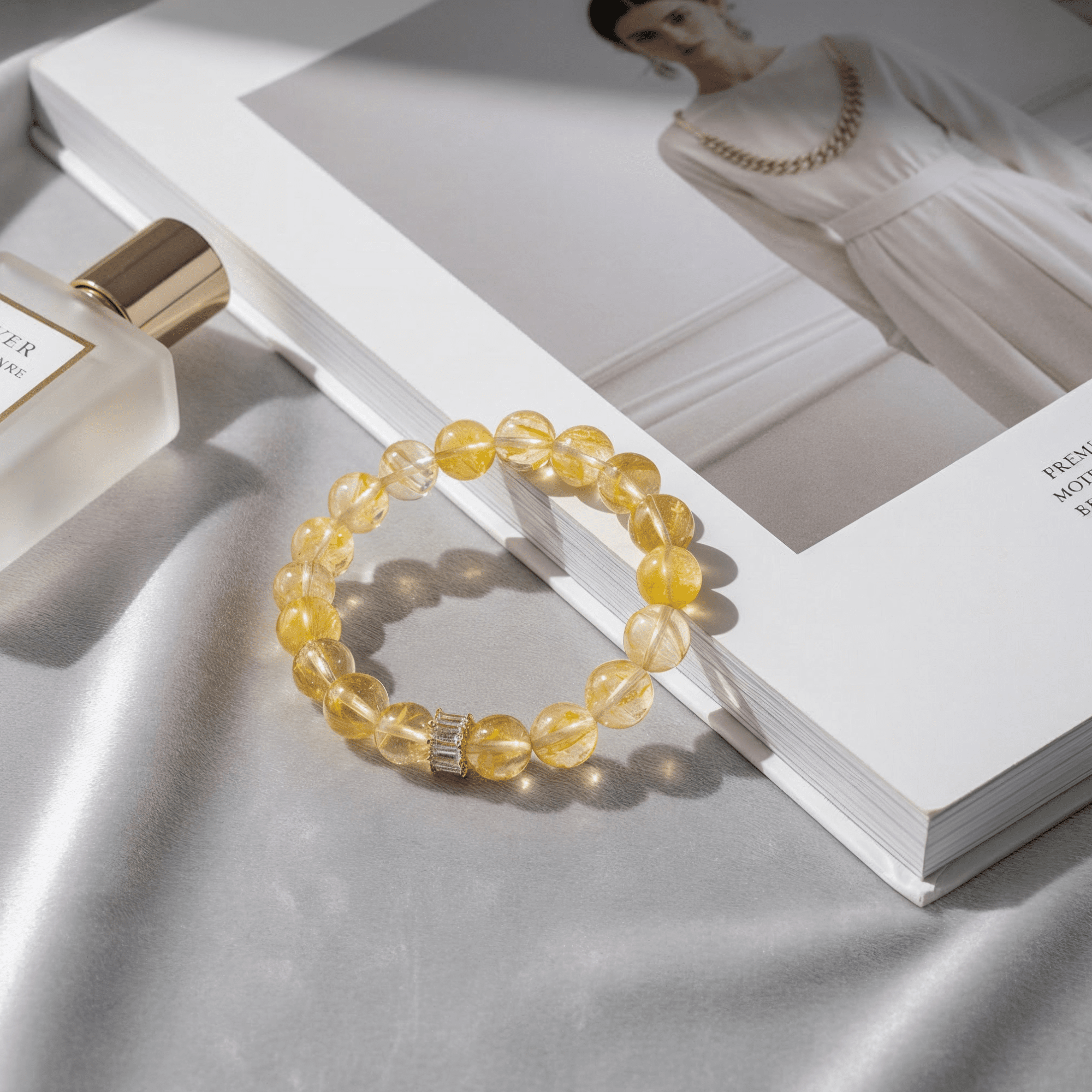 Golden Healer Ice Yellow Quartz Bracelet by JWPatronus – natural crystal bracelet for women