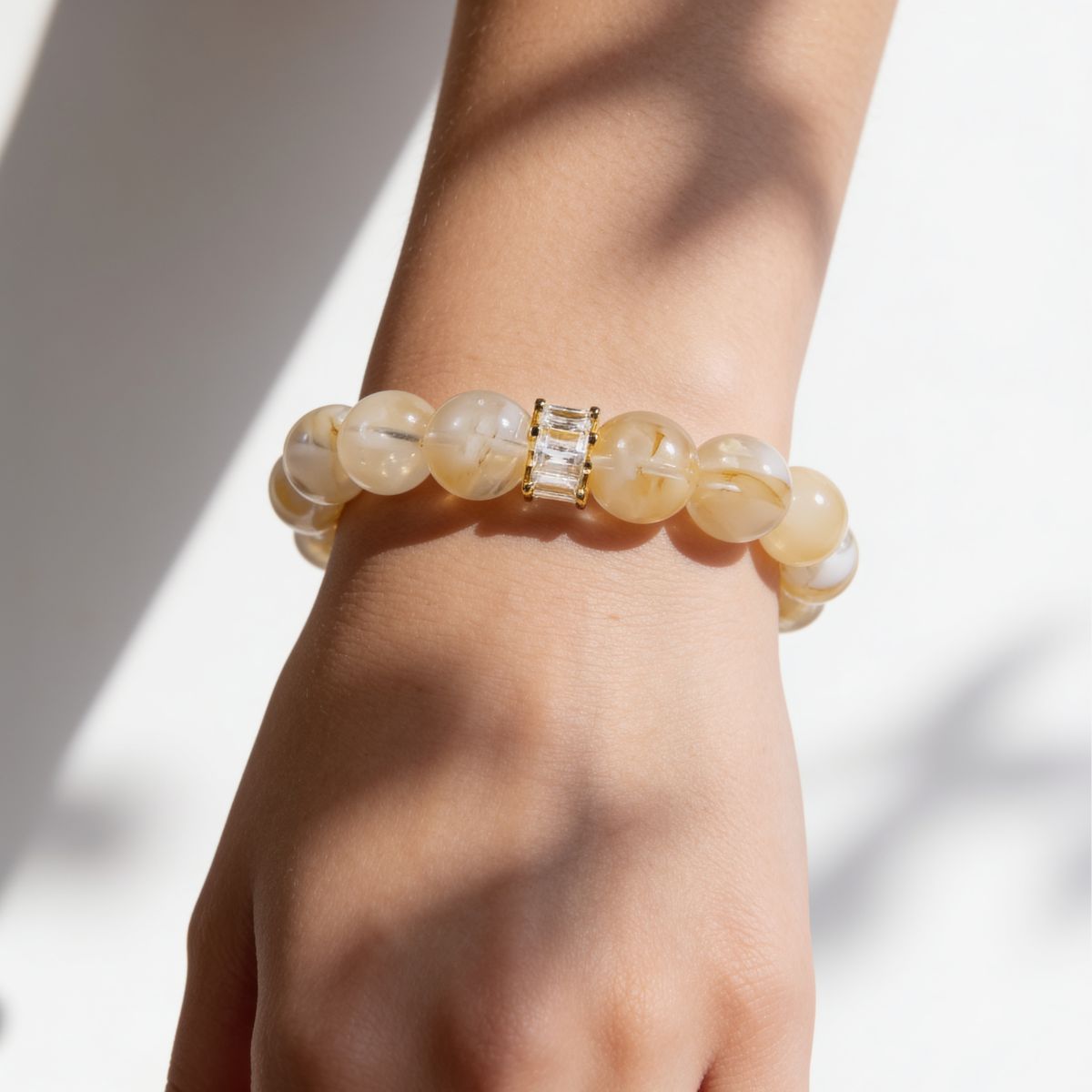 Golden Hematoid Quartz Bracelet by JWPatronus – natural crystal bracelet for women