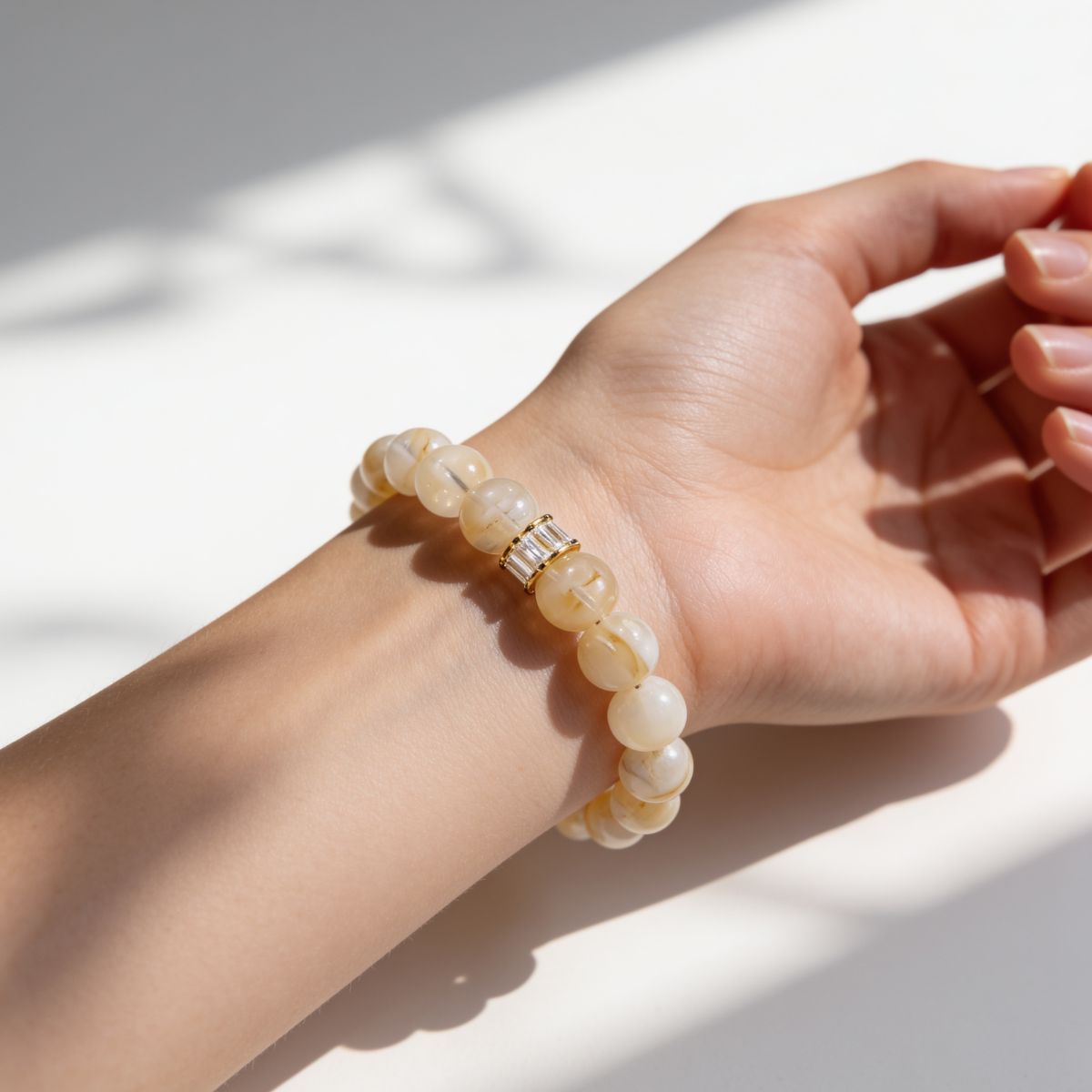 Golden Hematoid Quartz Bracelet by JWPatronus – natural crystal bracelet for women