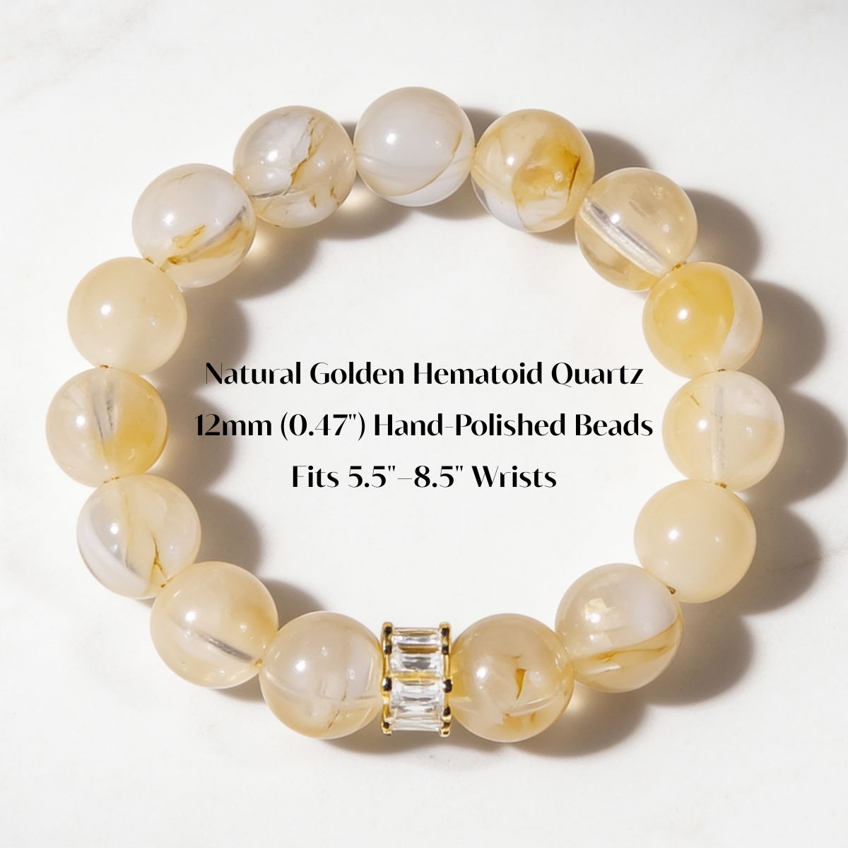 Golden Hematoid Quartz Bracelet by JWPatronus – natural crystal bracelet for women