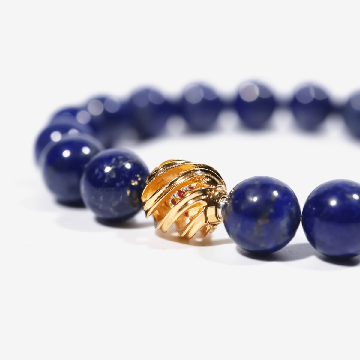 Golden Lucky Lapis Bracelet by JWPatronus – natural crystal bracelet for women