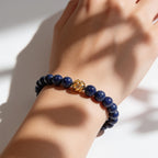 Golden Lucky Lapis Bracelet by JWPatronus – natural crystal bracelet for women