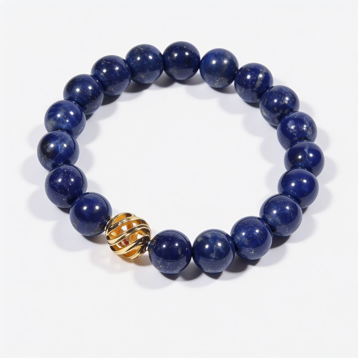 Golden Lucky Lapis Bracelet by JWPatronus – natural crystal bracelet for women