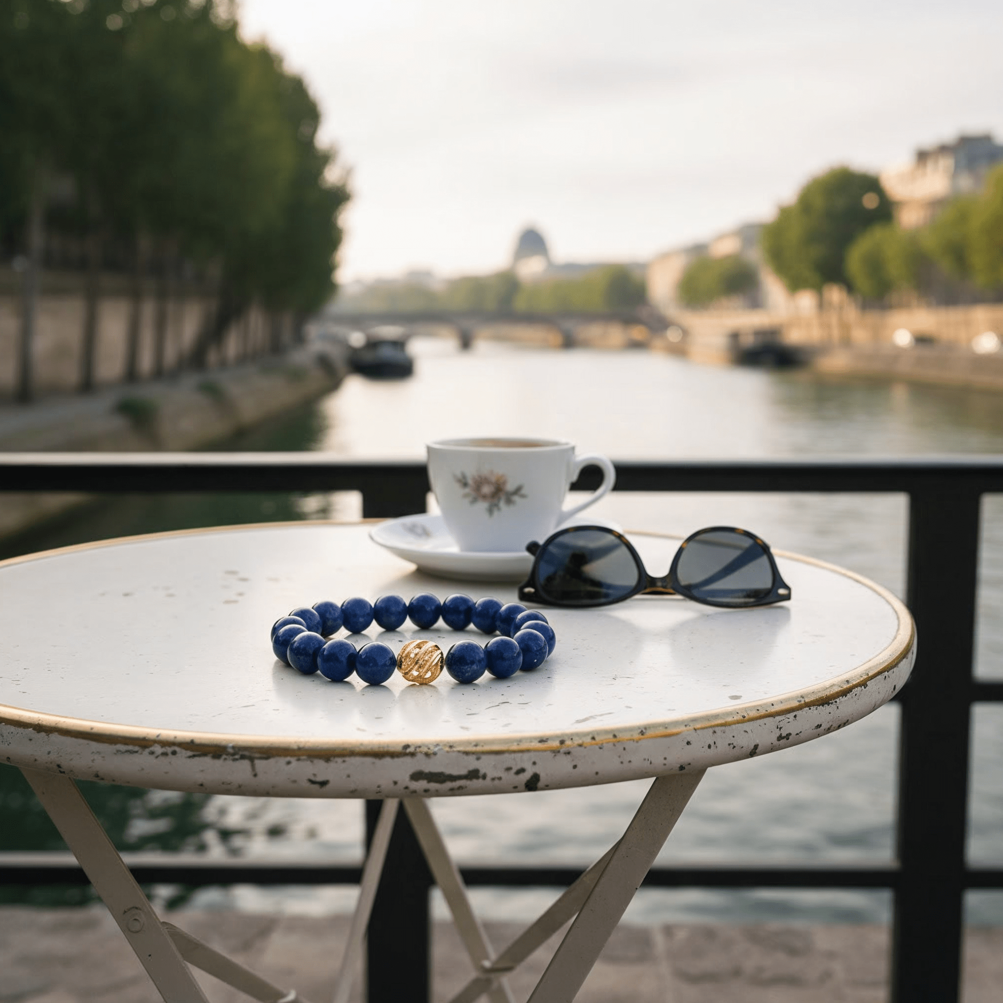 Golden Lucky Lapis Bracelet by JWPatronus – natural crystal bracelet for women