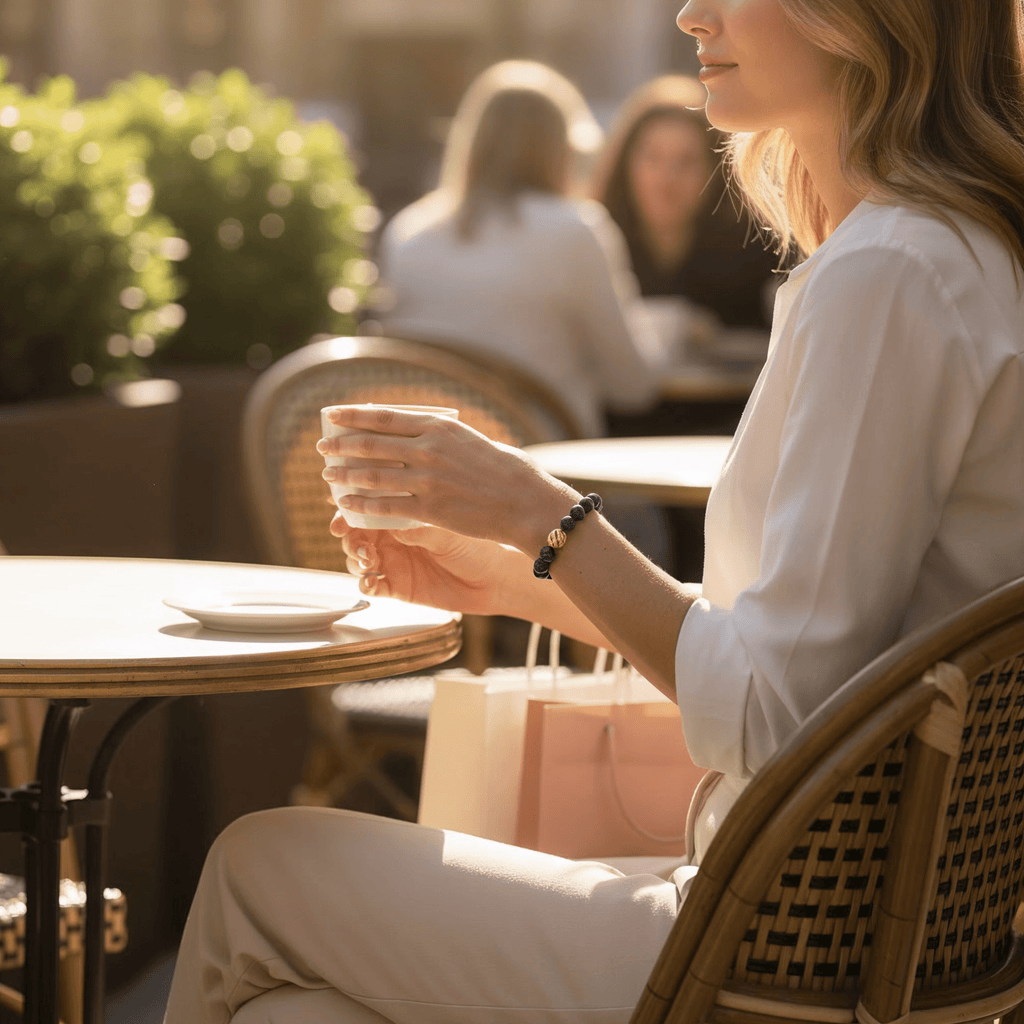 Golden Lucky Lapis Bracelet by JWPatronus – natural crystal bracelet for women