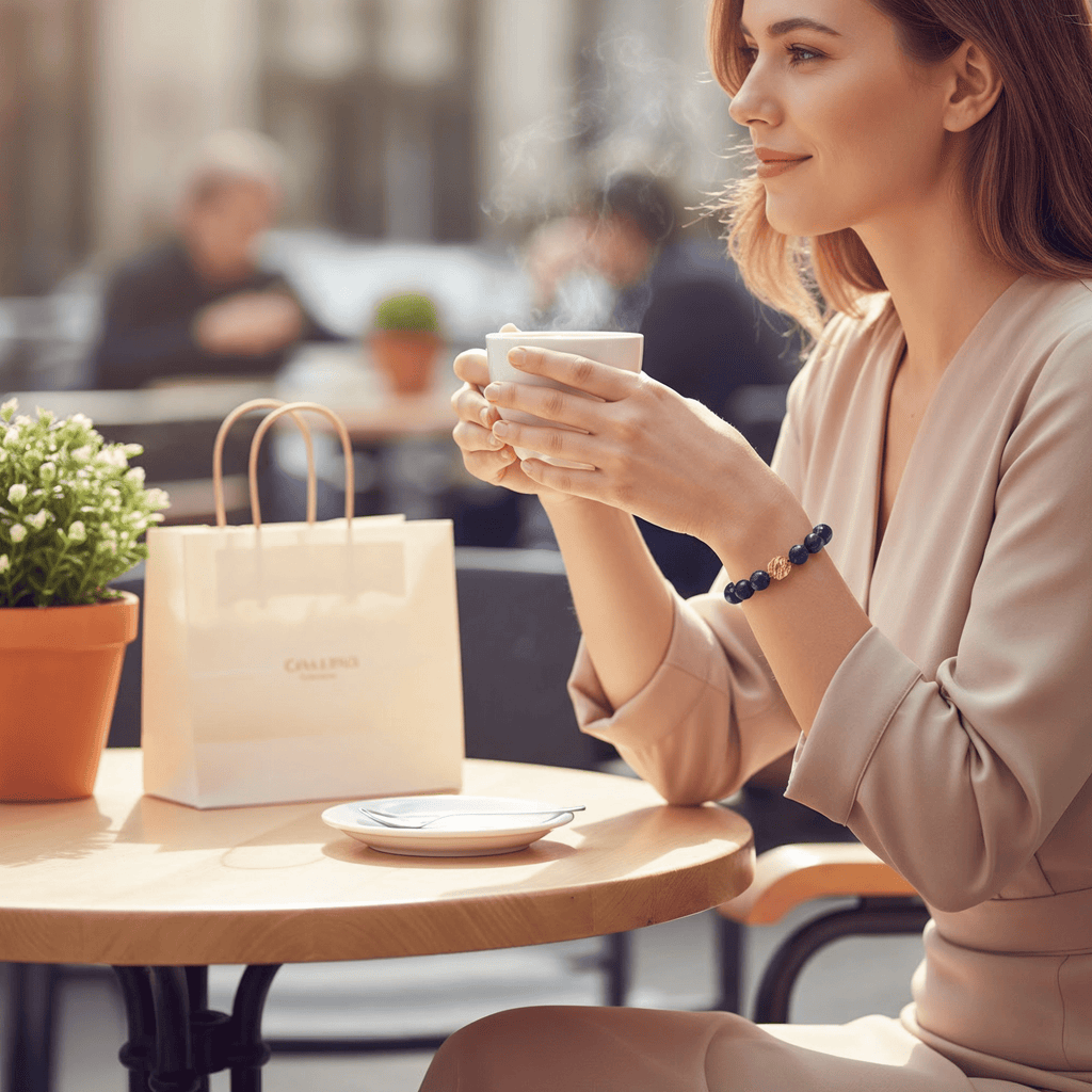 Golden Lucky Lapis Bracelet by JWPatronus – natural crystal bracelet for women