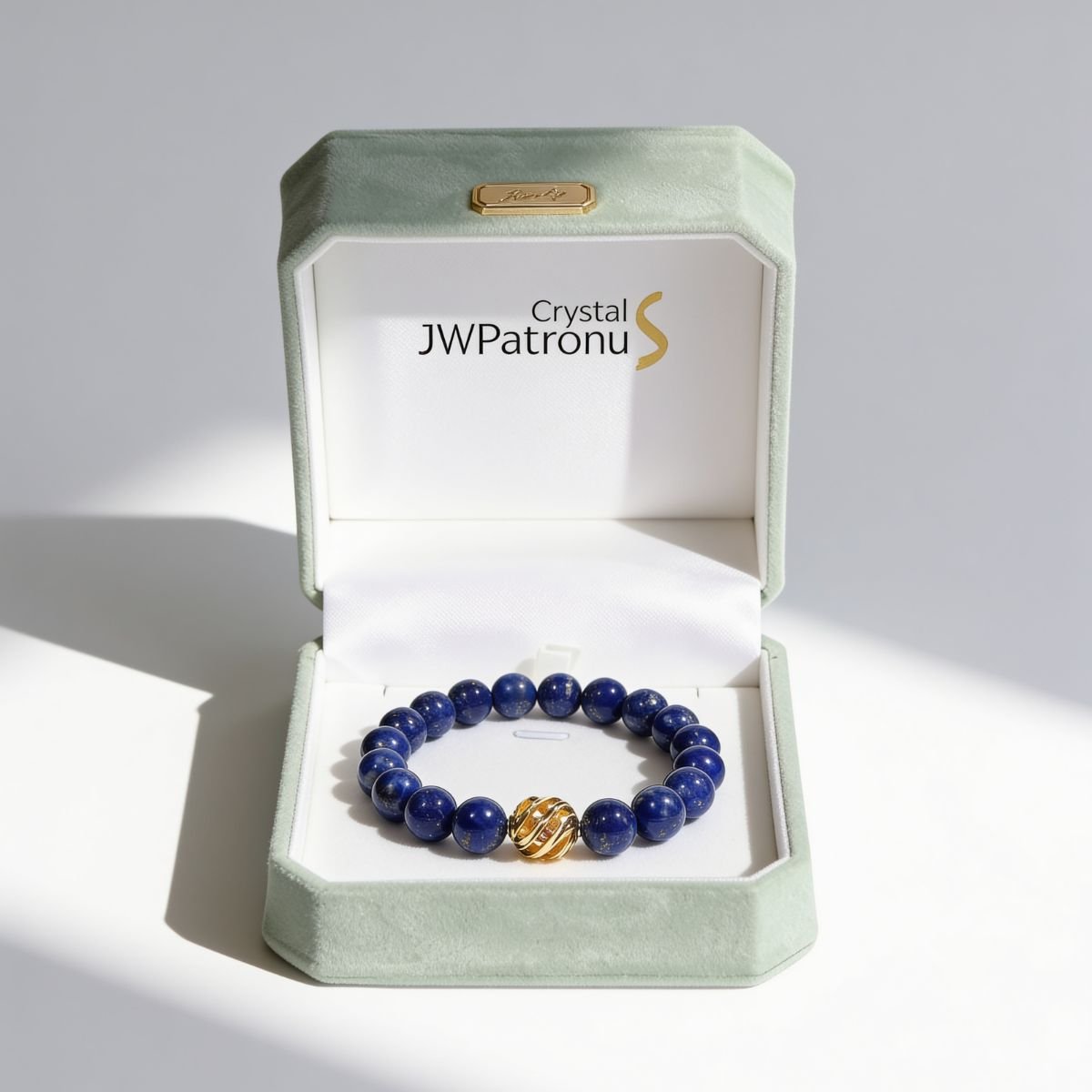 Golden Lucky Lapis Bracelet by JWPatronus – natural crystal bracelet for women