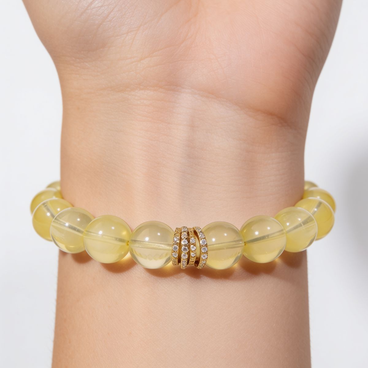 Golden Radiance Lemon Quartz Bracelet by JWPatronus – natural crystal bracelet for women