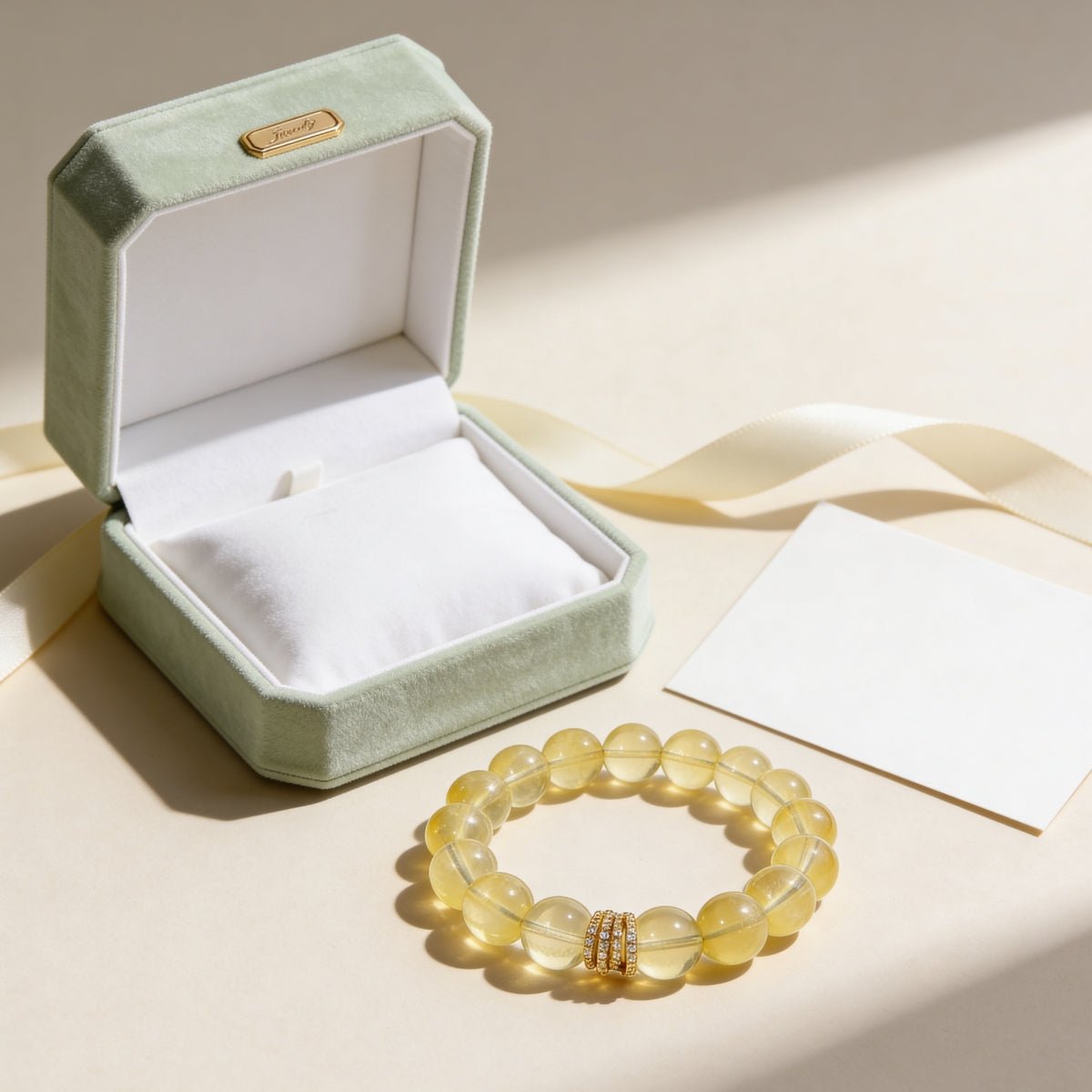 Golden Radiance Lemon Quartz Bracelet by JWPatronus – natural crystal bracelet for women