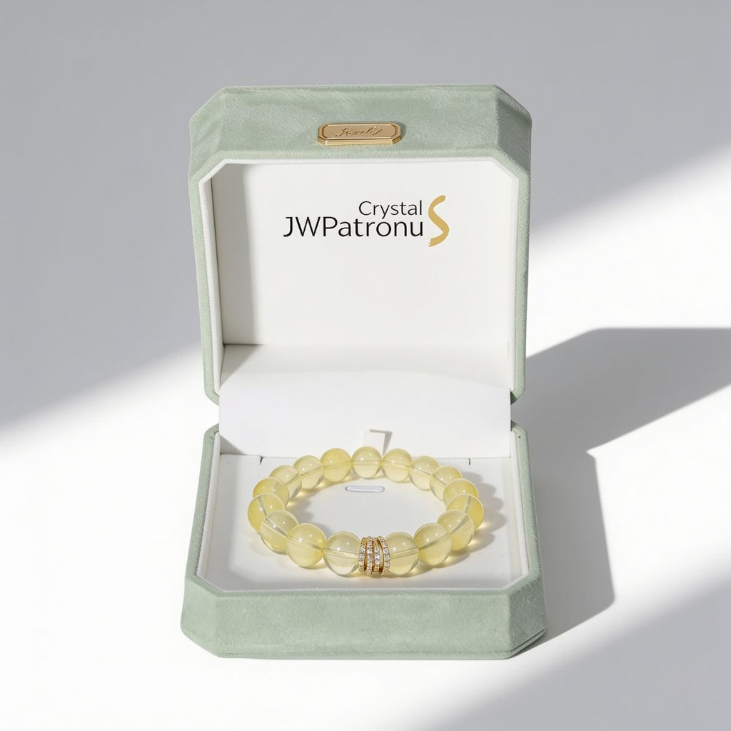 Golden Radiance Lemon Quartz Bracelet by JWPatronus – natural crystal bracelet for women