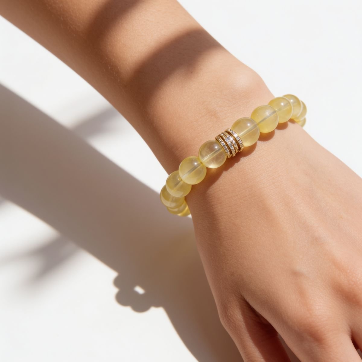 Golden Radiance Lemon Quartz Bracelet by JWPatronus – natural crystal bracelet for women
