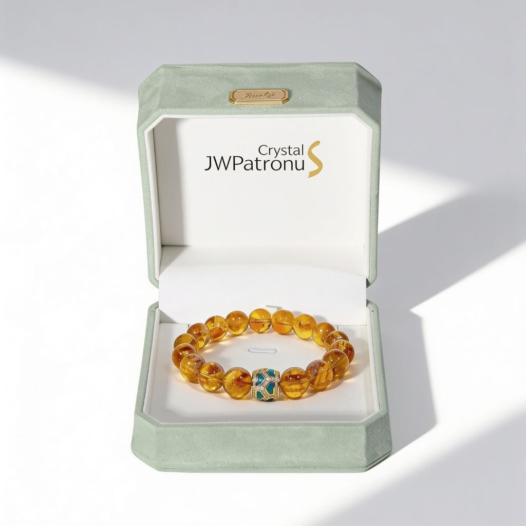 Golden Signature Brazilian Citrine Bracelet by JWPatronus – natural crystal bracelet for women