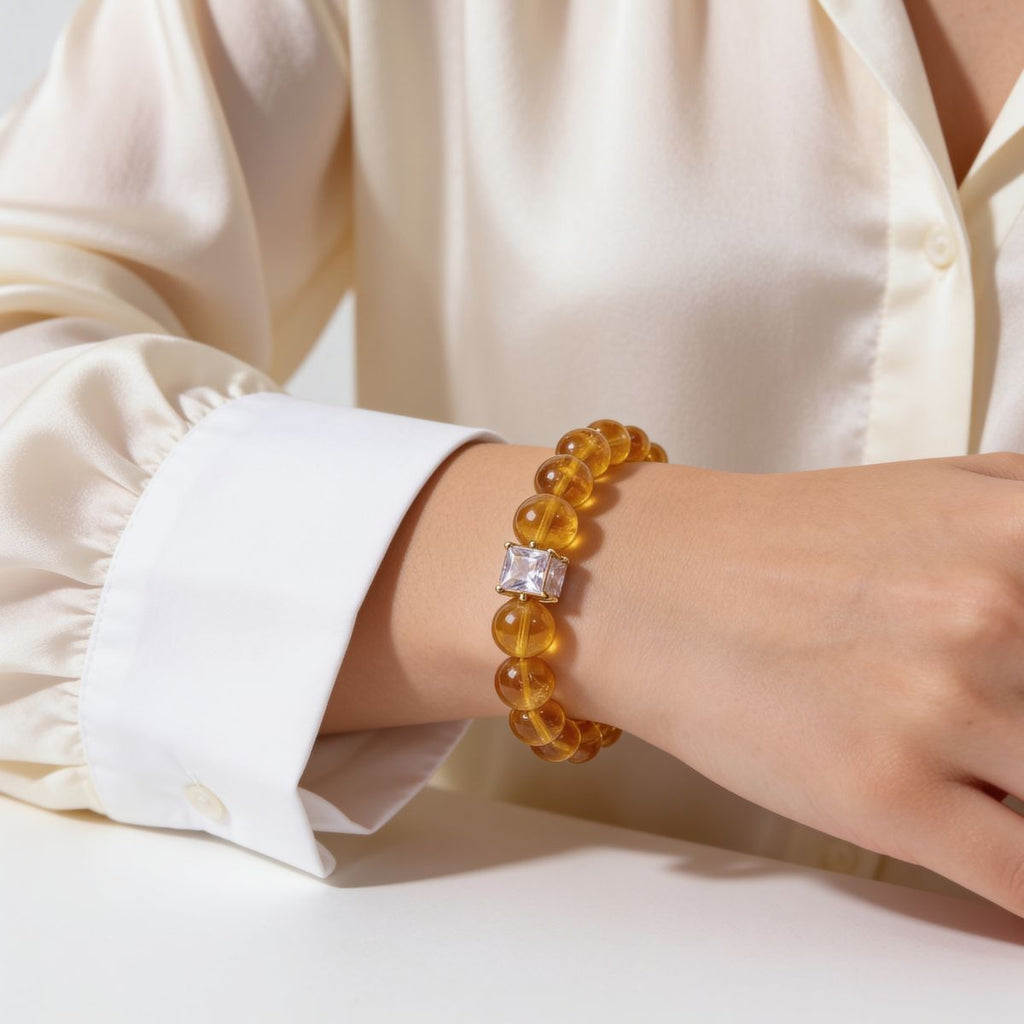 Golden Signature Brazilian Citrine Bracelet by JWPatronus – natural crystal bracelet for women