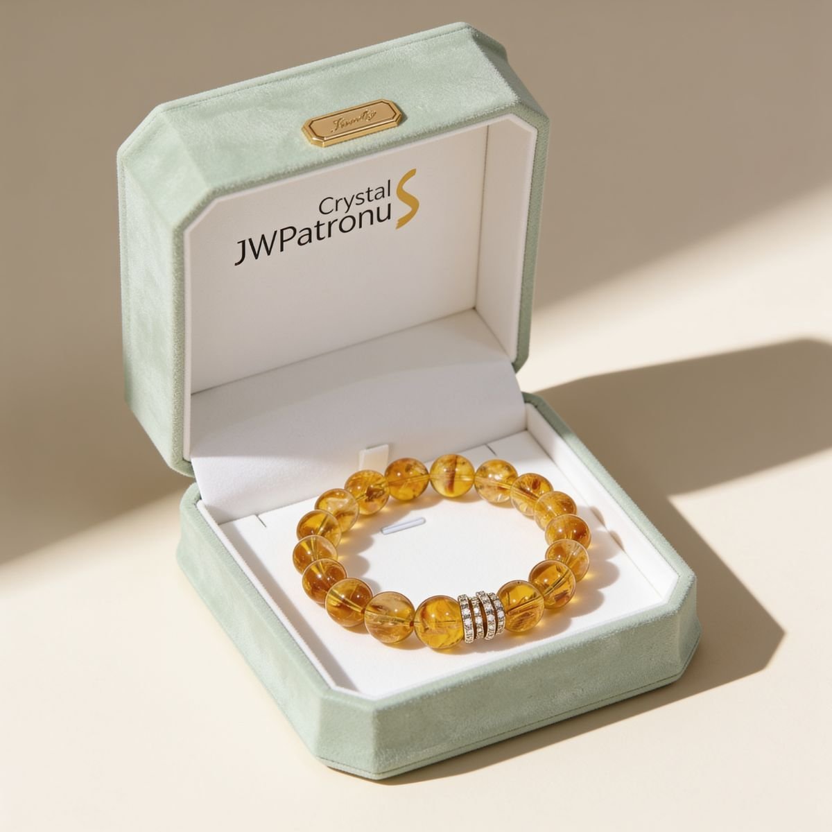 Golden Signature Brazilian Citrine Bracelet by JWPatronus – natural crystal bracelet for women
