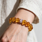 Golden Signature Citrine Bracelet with Crystal Baguette Stack styled on the wrist