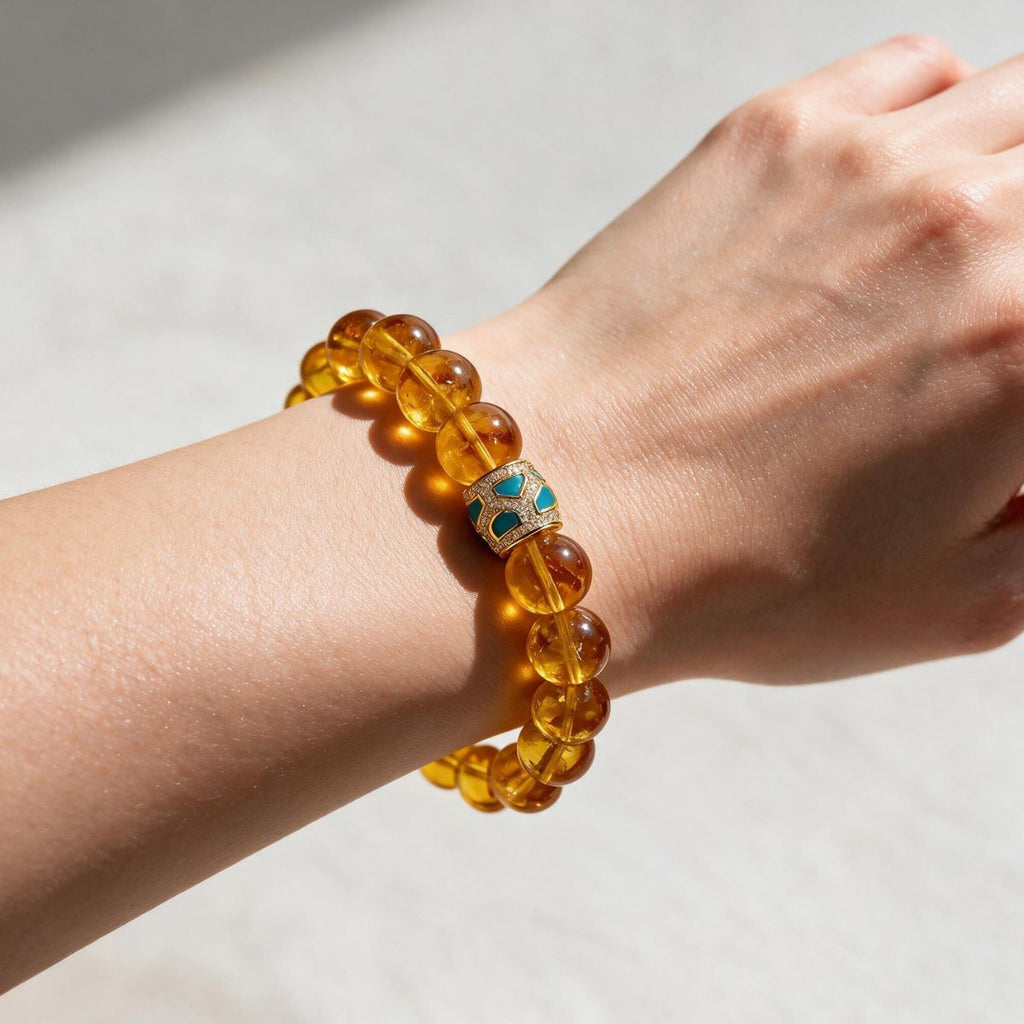 Golden Signature Brazilian Citrine Bracelet by JWPatronus – natural crystal bracelet for women