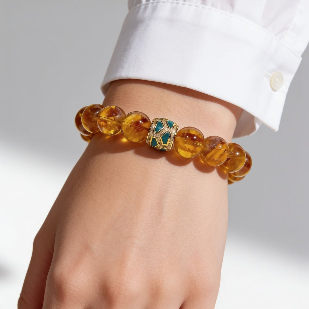 Golden Signature Brazilian Citrine Bracelet by JWPatronus – natural crystal bracelet for women