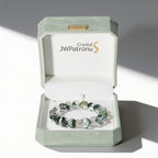 Forest Veil Green Phantom Quartz Beaded Bracelet presented in a JW Patronus gift box