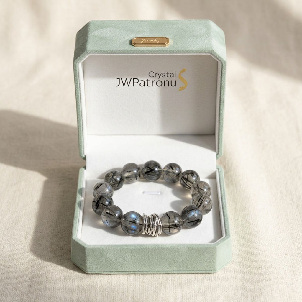 Guardian Black Rutile Quartz Bracelet by JWPatronus – natural crystal bracelet for women