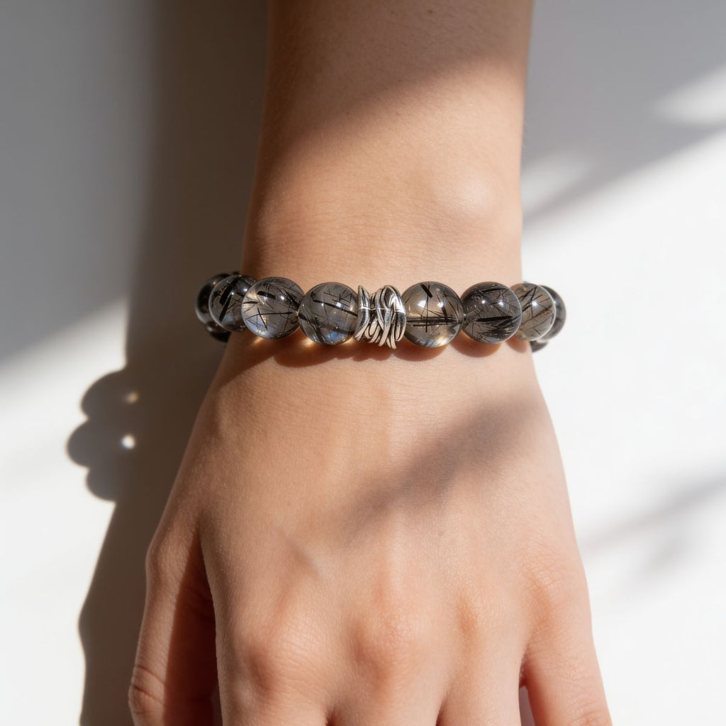 Guardian Black Rutile Quartz Bracelet by JWPatronus – natural crystal bracelet for women