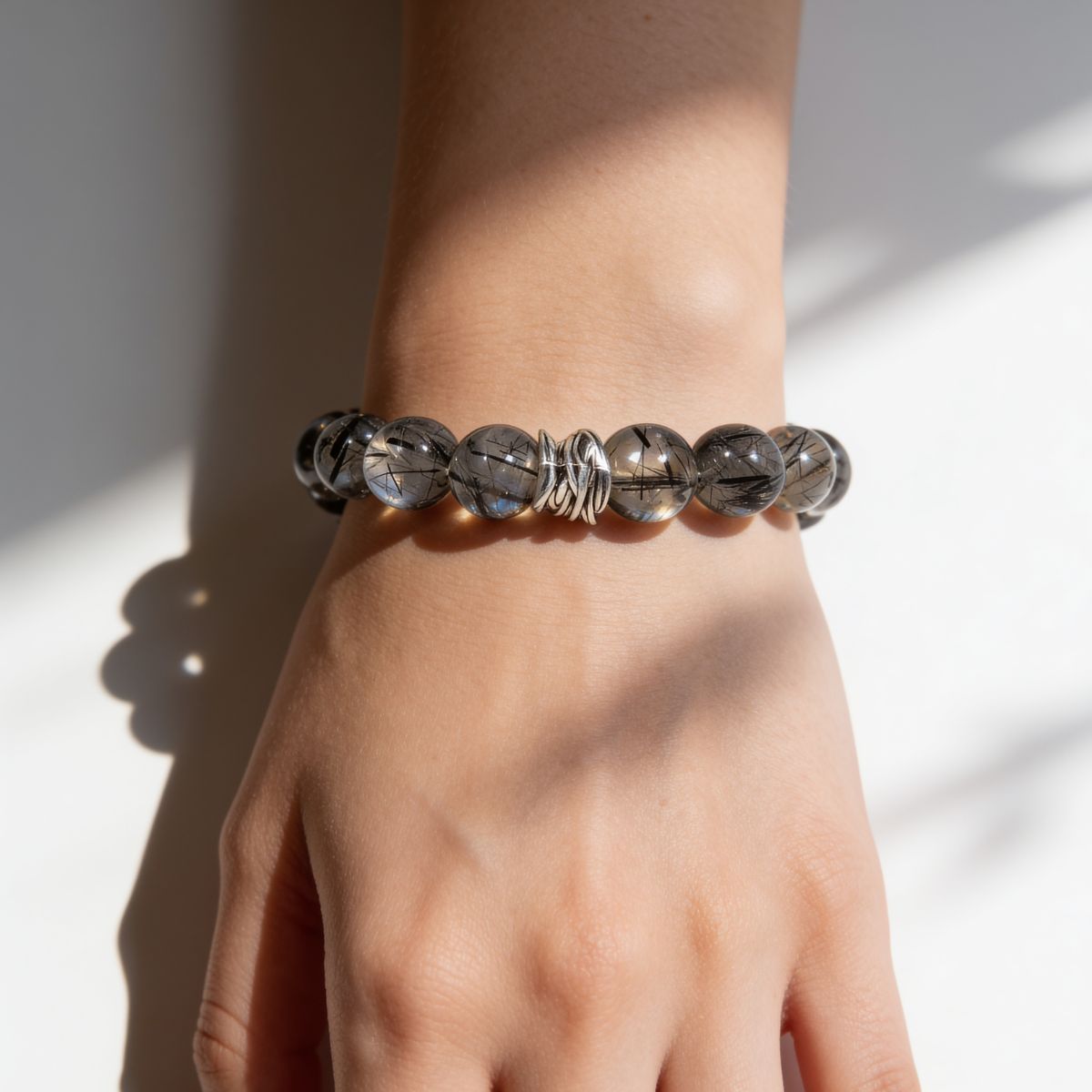 Guardian Black Rutile Quartz Bracelet by JWPatronus – natural crystal bracelet for women