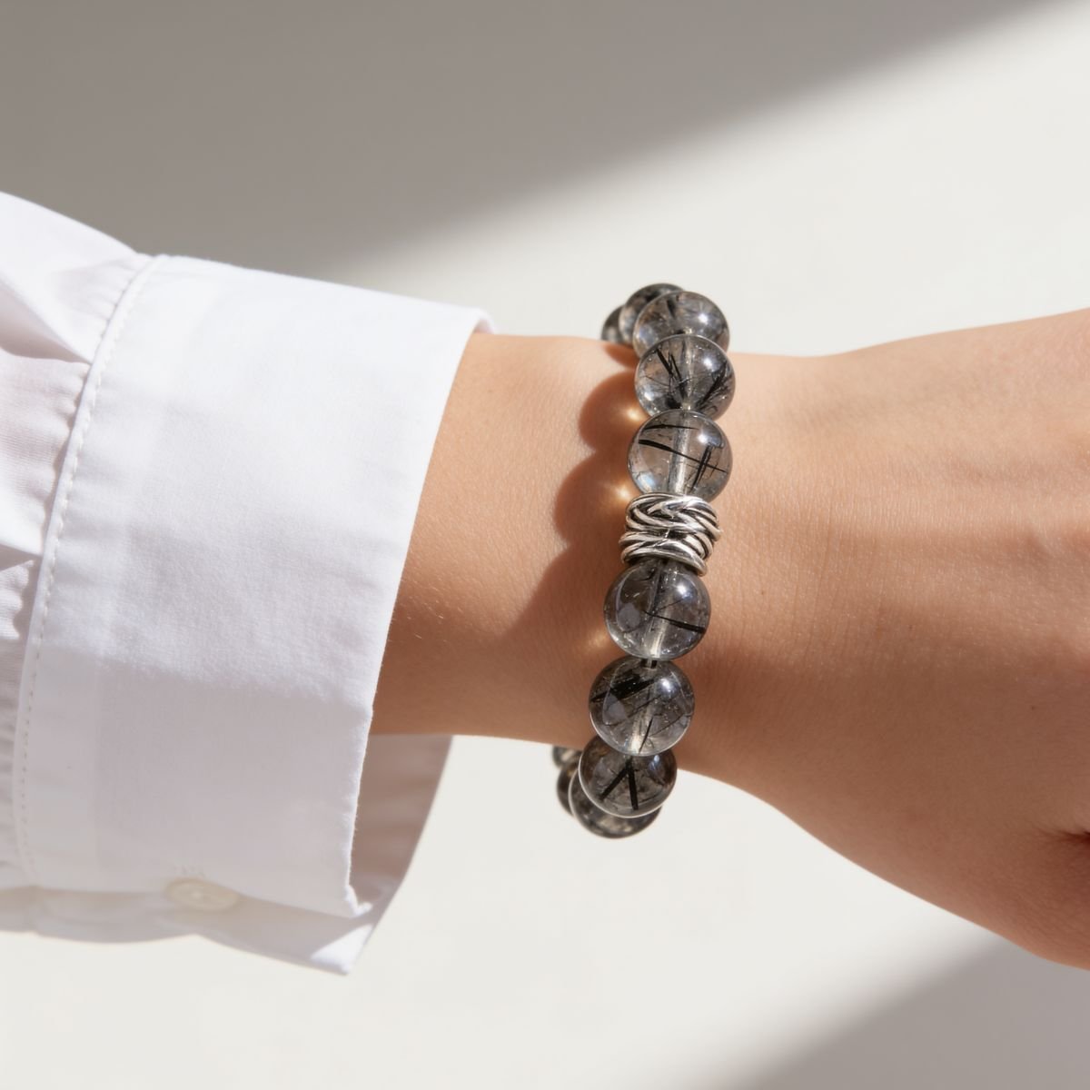 Guardian Black Rutile Quartz Bracelet by JWPatronus – natural crystal bracelet for women