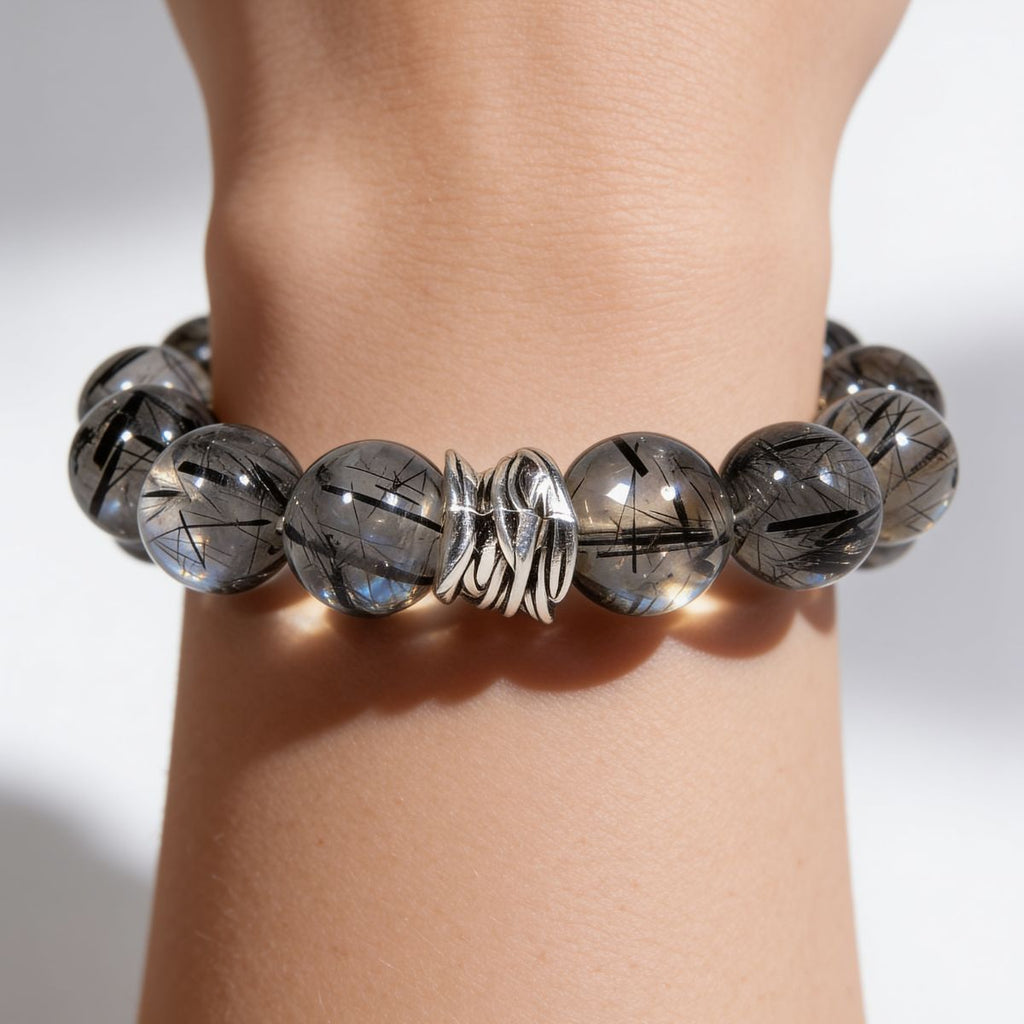 Guardian Black Rutile Quartz Bracelet by JWPatronus – natural crystal bracelet for women