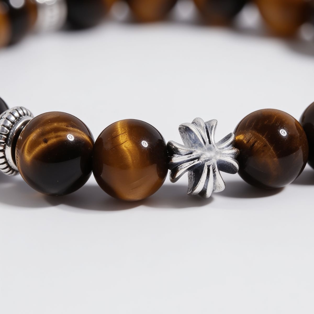 Guardian Tiger’s Eye Cross Bracelet by JWPatronus – natural crystal bracelet for women