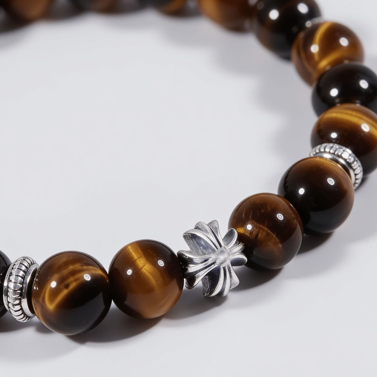 Guardian Tiger’s Eye Cross Bracelet by JWPatronus – natural crystal bracelet for women