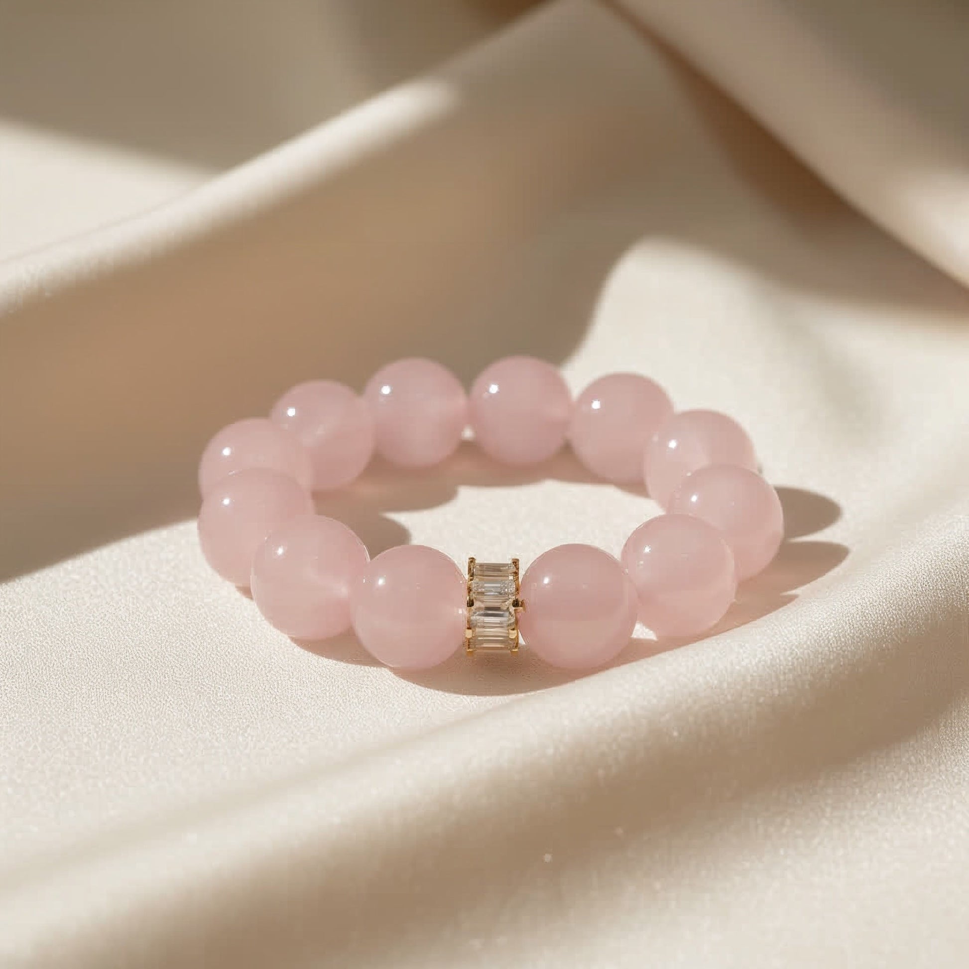 Harmony Rose Quartz Bracelet by JWPatronus – natural crystal bracelet for women