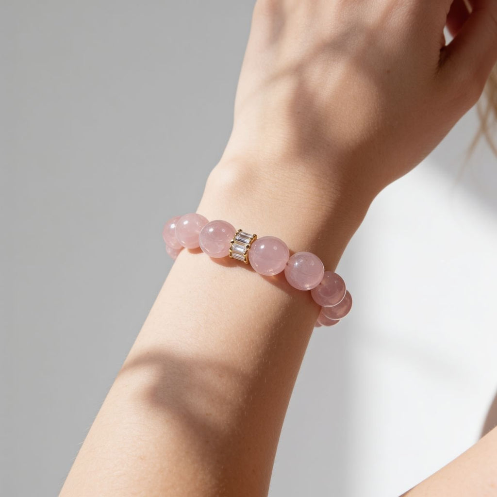 Harmony Rose Quartz Bracelet by JWPatronus – natural crystal bracelet for women