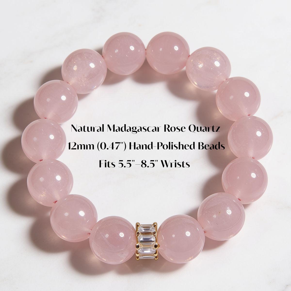 Harmony Rose Quartz Bracelet by JWPatronus – natural crystal bracelet for women
