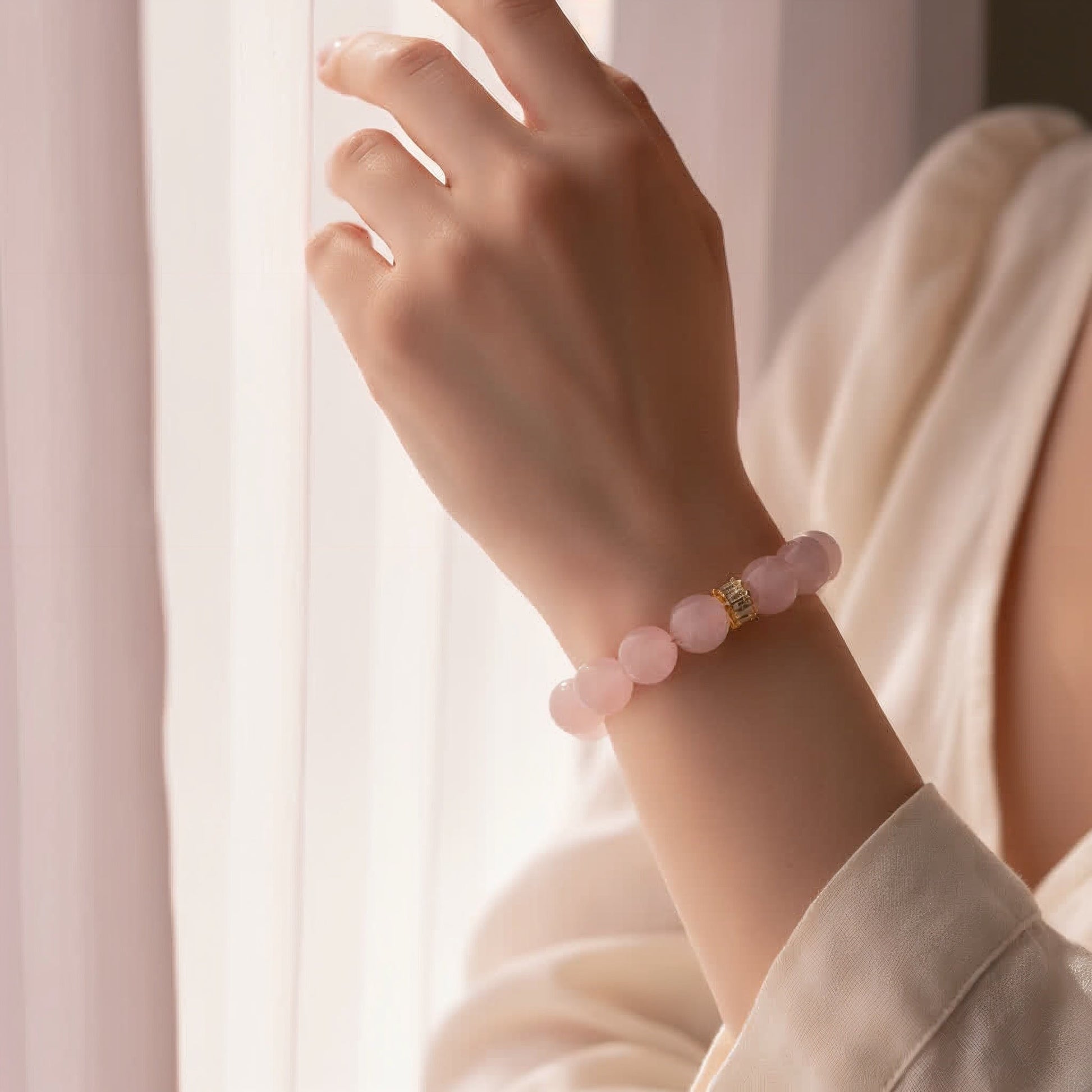 Harmony Rose Quartz Bracelet by JWPatronus – natural crystal bracelet for women