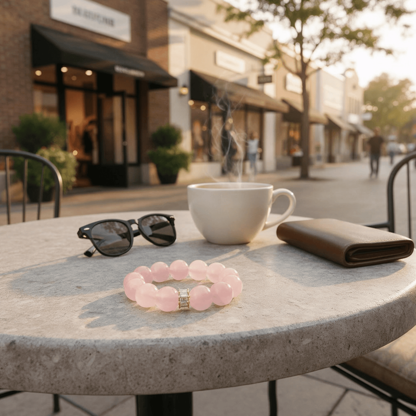 Harmony Rose Quartz Bracelet by JWPatronus – natural crystal bracelet for women