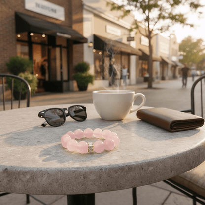 Harmony Rose Quartz Bracelet by JWPatronus – natural crystal bracelet for women