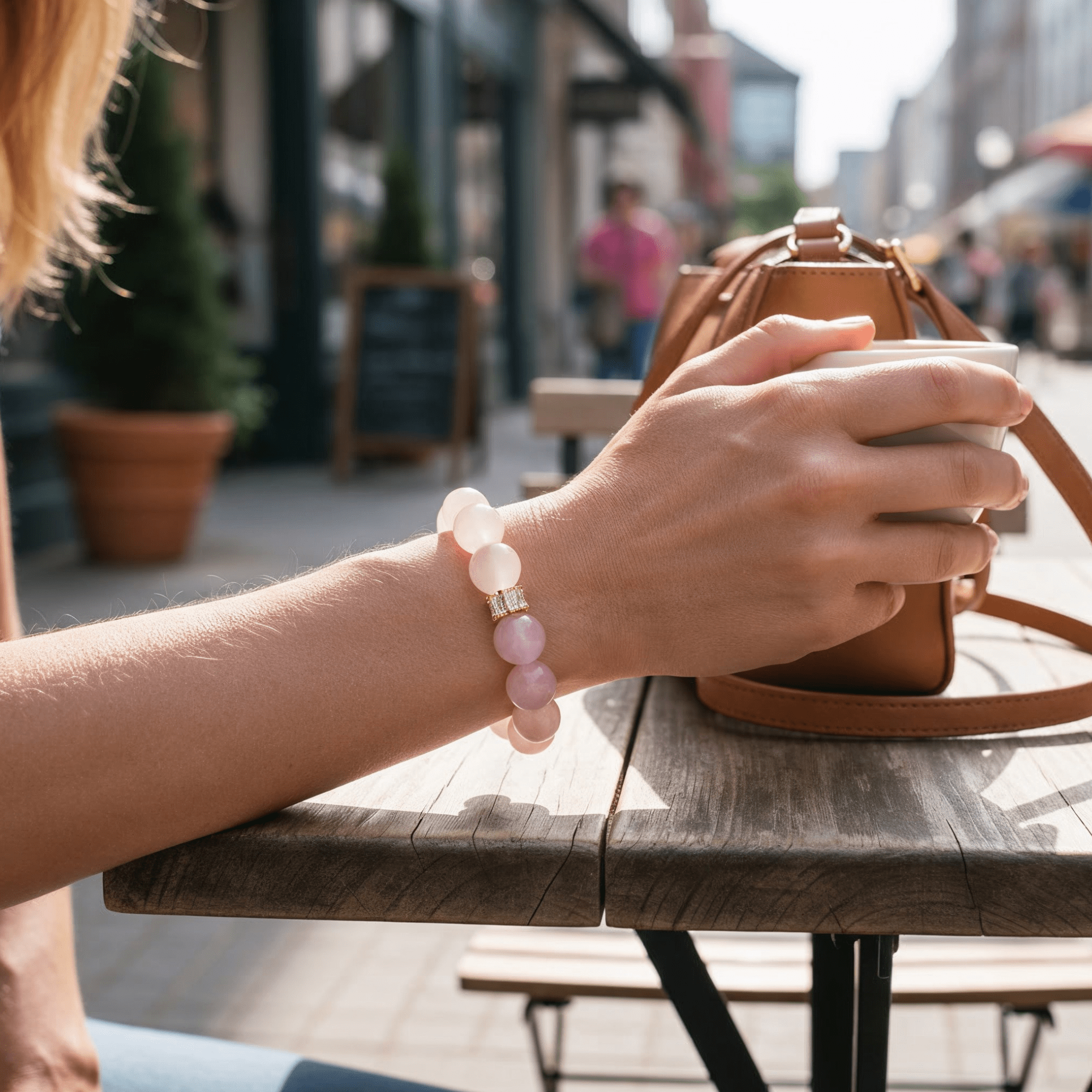 Harmony Rose Quartz Bracelet by JWPatronus – natural crystal bracelet for women