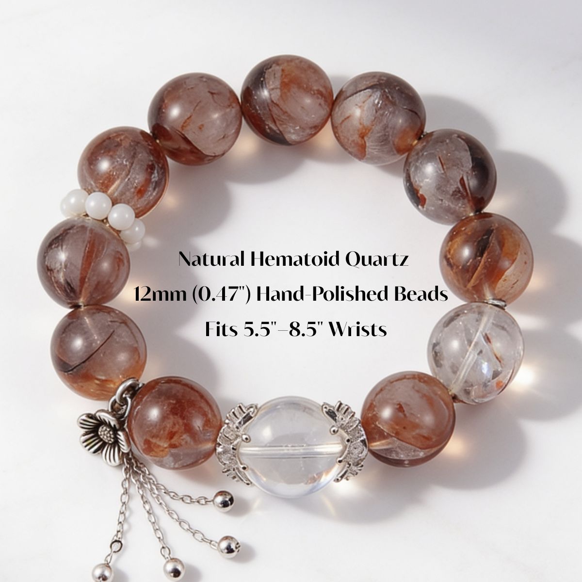 Hematoid Quartz Serenity Bracelet by JWPatronus – natural crystal bracelet for women
